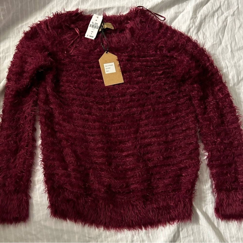 NWT Katsumi Women Port Joplin Loop Knit Long Sleeve Pullover Sweater Size L